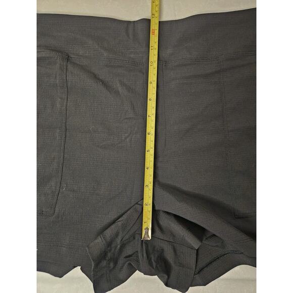 Athleta Womens Black Solid Side Zip Pocket Hi-Rise Ripstop Pull On Shorts 16 - Picture 6 of 7